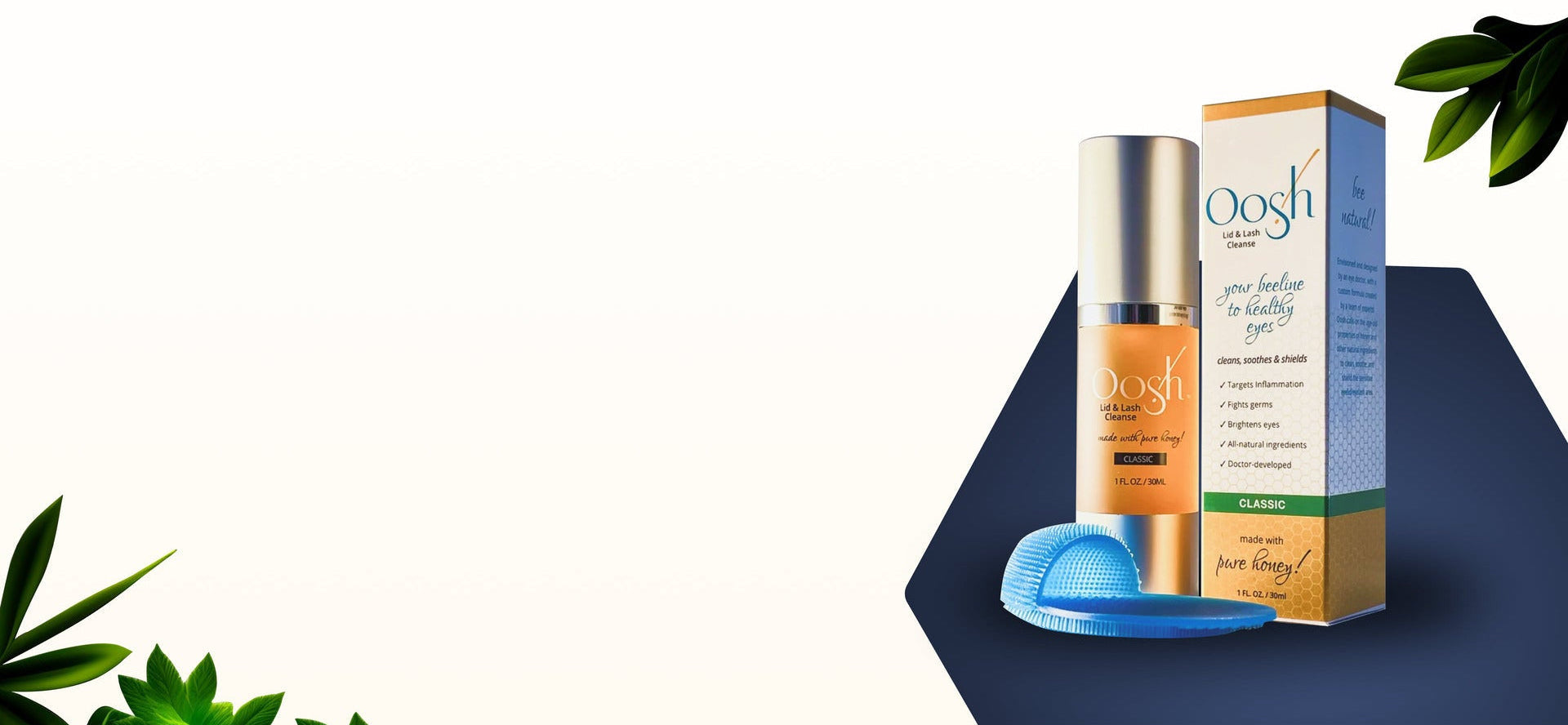 Oosh Classic Honey Cleanser and The Broosh eyelid brush